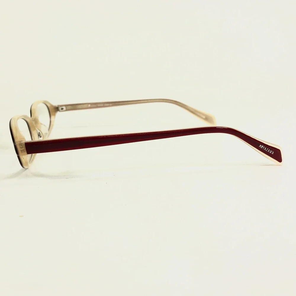 Miyazawa Eyeglasses Frames M-P47U Red Yellow Rectangular Full Rim 49-18-135